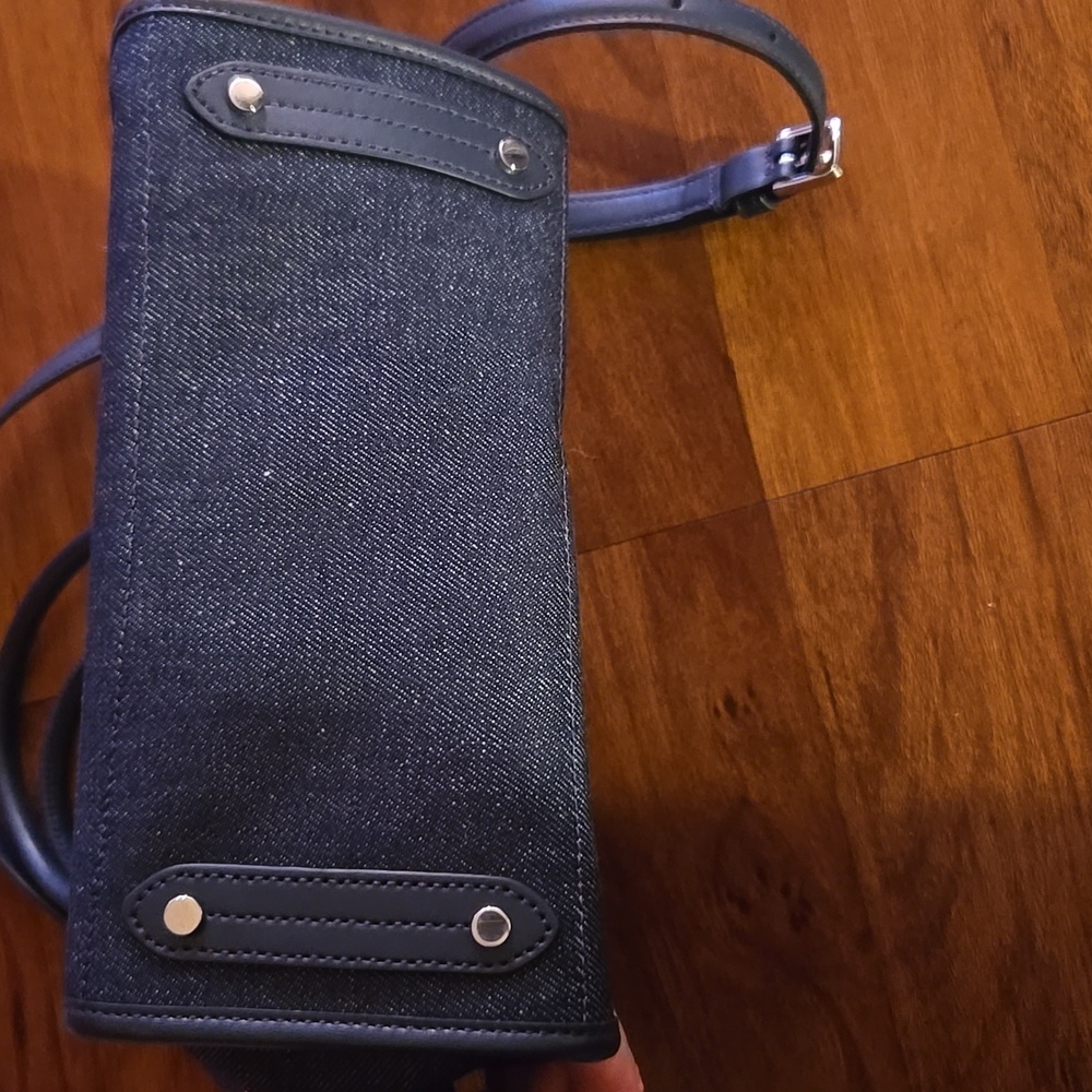 Kate Spade Denim Cherry Embroidered Crossbody  Tote - Picture 3 of 4